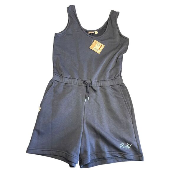 Puma XS live in romper sleeveless navy blue elastic waist   Jumpsuit - Picture 1 of 4